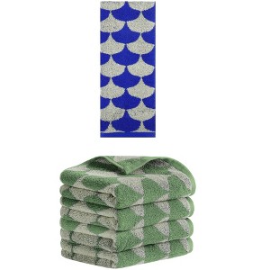 REGALWOVEN 5 Pack Cotton Soft Absorbent Geometric Pattern Hand Towels 13" x 29" - 1 of 4