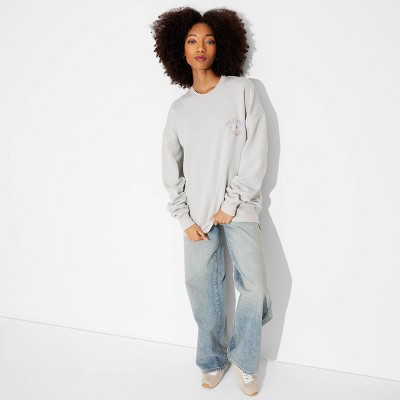 Women's Oversized Pullover Sweatshirt - Wild Fable™ Gray L