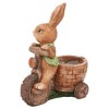 LuxenHome Brown Bunny on a Bicycle MgO Planter - 4 of 4