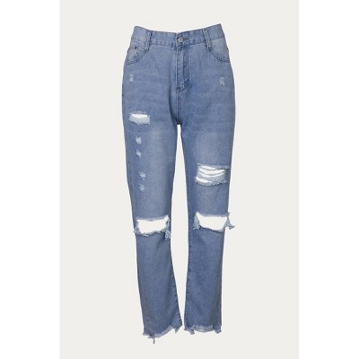 Women's HIGH-RISE STRAIGHT-LEG JEANS - Iron SuperSponge