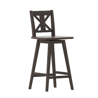 Taylor & Logan Francis Gisella Barstool Gray: Fixed Height, Wood Frame, Non-Upholstered, Spot Clean