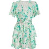 QUIZ Women's Abstract Floral Satin Frill Romper - 4 of 4