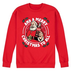 Men's - Coca Cola - And a Merry Christmas to All Graphic Fleece Sweatshirt - 1 of 4
