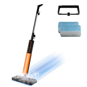 FUFU&GAGA Orange Steam Mop: Chemical - Free, Adjustable Steam Modes. 230°F Sterilization. Fits All Floors, Quick - Drying & Efficient - 1 of 4