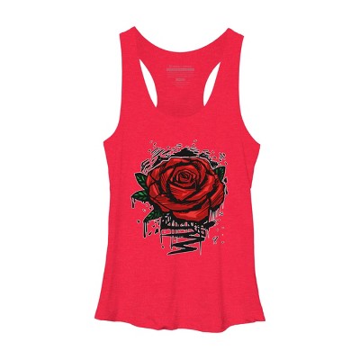 Women's Design By Humans Rugged Rose By Adamzworld Racerback Tank Top