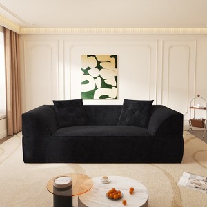 GDFStudio Elara 80" Modern Chenille Upholstered 3-in-1 Convertible Sofa Bed with 2 Pillows - 1 of 4