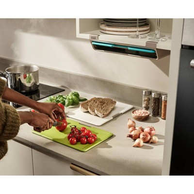 Slim White Plastic 3-Piece Under-Shelf Cutting Board Set
