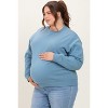 Pinkblush Blue Basic Fleece Crewneck Maternity Sweatshirt - 3 of 4