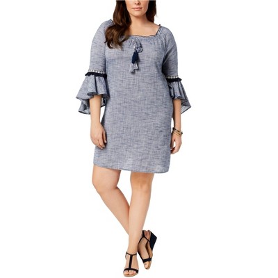 Style & Co. Womens Tassel Off-Shoulder Dress