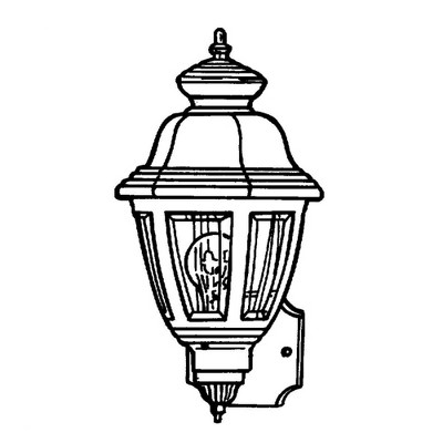 Black Porcelain 16" Outdoor Wall Lantern with Clear Acrylic Panels