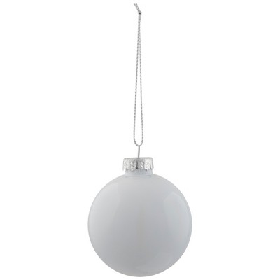 Pearl and Matte White Glass Christmas Ball Ornament Set