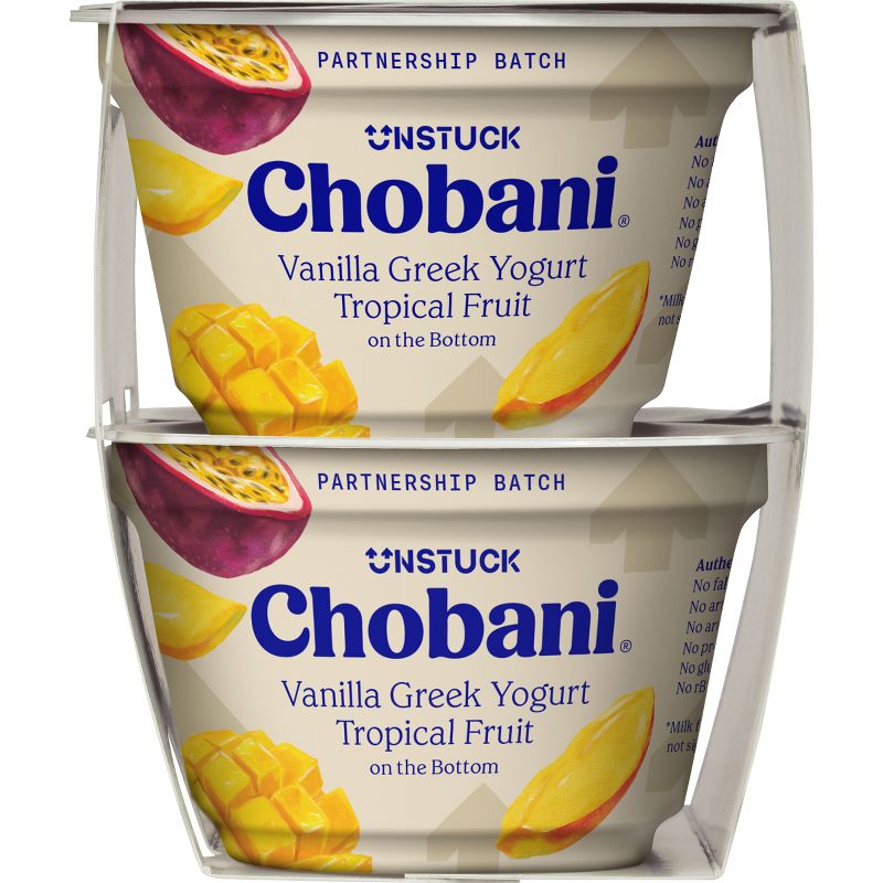 Chobani Unstuck Tropical Fruit on the Bottom Vanilla Greek Yogurt - 21.2oz/4ct, 4 of 8
