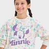 Girls' Minnie Mouse Ditsy Floral Dreamy Fleece Sweatshirt - Ivory - 2 of 4