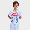 Boys' Sonic the Hedgehog 2pc Short Sleeve Baseball Jersey Coat Pajama Set - White - 3 of 4