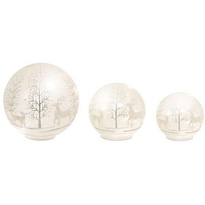 Melrose Frosted Deer Orb (Set of 3) - 1 of 3