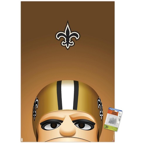 Trends International NFL New Orleans Saints - Cameron Jordan Feature Series  23 Unframed Wall Poster Print White Mounts Bundle 22.375 x 34