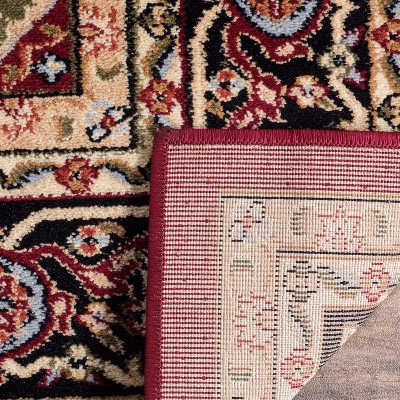 Lyndhurst Red and Black Floral Synthetic Area Rug 3'3" x 5'3"