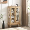 Vynxaria Decorative Storage Cabinet with Mirrored Back and Adjustable Glass Shelves - Cherry/White/Oak - 4 of 4