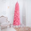 FONTOI 7.5ft Artificial Pencil Christmas Tree Slim Decorative Holiday Pine Tree for Home Apartment Office Celebration, Pink, 41.34"*8.66"*9.65" - 4 of 4