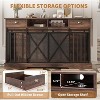 "63"" Large Double Dog Cage Furniture, Wooden Pet Crate with Divider, 2 Storage Drawers & Shelves, Heavy-Duty Kennel, Brown  " - 3 of 4