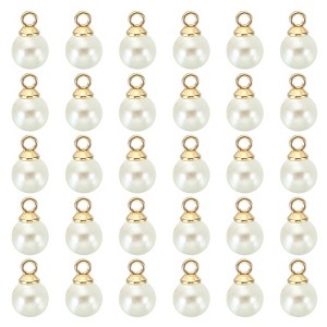 Unique Bargains Plastic Bulk Elegant DIY Crafts Jewelry Making Pearl Pendant 100 Pcs - 1 of 4