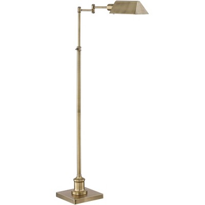 Adjustable Aged Brass Pharmacy Swing Arm Floor Lamp