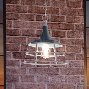 Urban Ambiance Luxury Urban Loft Pendant Light,  14.25"H x 12"W,  Gray Blue Finish, UHP3852 - 1 of 4