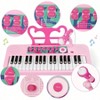 Pink Piano Keyboard Musical Piano with Microphone and Stool, Birthday Gift - 4 of 4