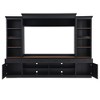 YOOCOZZ 4-Piece TV Stand for TVs Up to 70" with Adjustable Bookshelf and Wine Rack-Black - 2 of 4