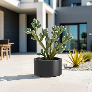 Anybear 15.5x12in Black Round Steel Raised Garden Bed - 1 of 4