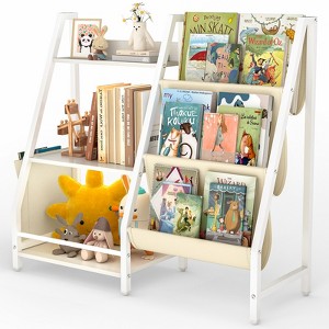 SUGIFT 3-Tier Kids Bookshelf Multi-Functional Toy Organizer for Nursey and Kids Room - 1 of 4