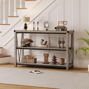 47'' Entryway Table, 3 Tier Console Table, Sofa Table Narrow Long with Storage Shelves for Living Room, Couch, Hallway, Foyer, Kitchen Counter - 1 of 4