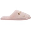 bebe Women’s Slippers - Plush House Slippers with Faux Fur and Gold Chain Accent - 2 of 4