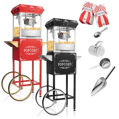 Olde Midway Movie Theater-style Popcorn Machine Popper With Cart And 10 Oz  Kettle, Black : Target