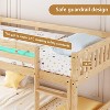 JOYMOR Low Twin Over Twin Bunk Bed for Kids/Junior, Wood Twin Bunk Bed Frame with Guardrails & Ladder for Boys Girls, Mattress Not Included - 4 of 4