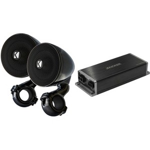 Kicker Marine KPX300.4 Powersports & Motorcycle Amp & 3" Black Enclosed Speakers (4 Ohm ) - 1 of 4