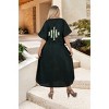 LEELA Women's Summer Holiday Beach Casual Dailywear Elegant Maxi Kaftan Dress Caftan Loungewear Dashiki House Dresses for Women 3X-4X Black, Stripe - 3 of 4
