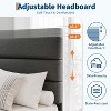 Bed Frame with Adjustable Headboard, Linen Fabric Upholstered and Wooden Slats Support, Heavy Duty Mattress Foundation, No Box Spring Needed - 3 of 4