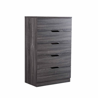 Mesma 5 Drawers Chest Distressed Gray - miBasics