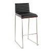 LumiSource Set of 2 30" Mason Mara Barstools Stainless Steel Walnut PU Leather - 2 of 4