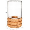 Glass Hurricane Vase with Woven Rattan Base - 2 of 4