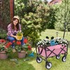 NAYSAYE Wagons Collapsible Utility Cart with Strapping System for All Terrain Use, Pink, 25.98"*17.32"*37.4" - 2 of 4