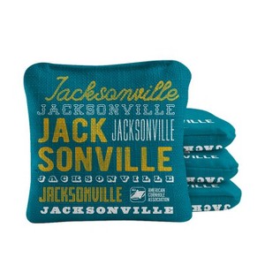 Skip's Garage | Gameday Jacksonville Football Synergy Pro Green Cornhole Bags (Set of 4) - 1 of 4