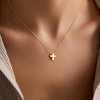Turandoss Dainty Gold Cross Necklace for Women Girls - Personalized 18K Gold Plated Simple Pendant Necklace, Gold Jewelry for Women Trendy, 16+2.5In - 4 of 4