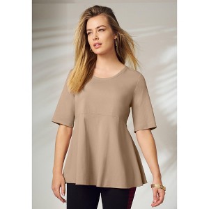 Jessica London Stretch Cotton Peplum Tunic - 1 of 4