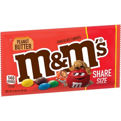 M&M's Peanut Butter Share Size Chocolate Candies - 2.83oz