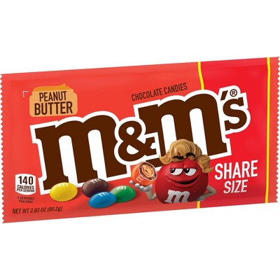 M&M's Peanut Butter Share Size Chocolate Candies - 2.83oz