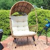 Sunnydaze Shaded Comfort Wicker Outdoor Egg Chair with Legs - 56.5" H - 4 of 4