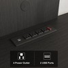 WhizMax TV Stand for TVs up to 65 Inch with Power Outlet and Cable Management, Black - 3 of 4