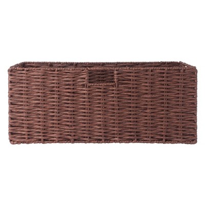 Walnut Woven Rope Rectangular Storage Basket Set